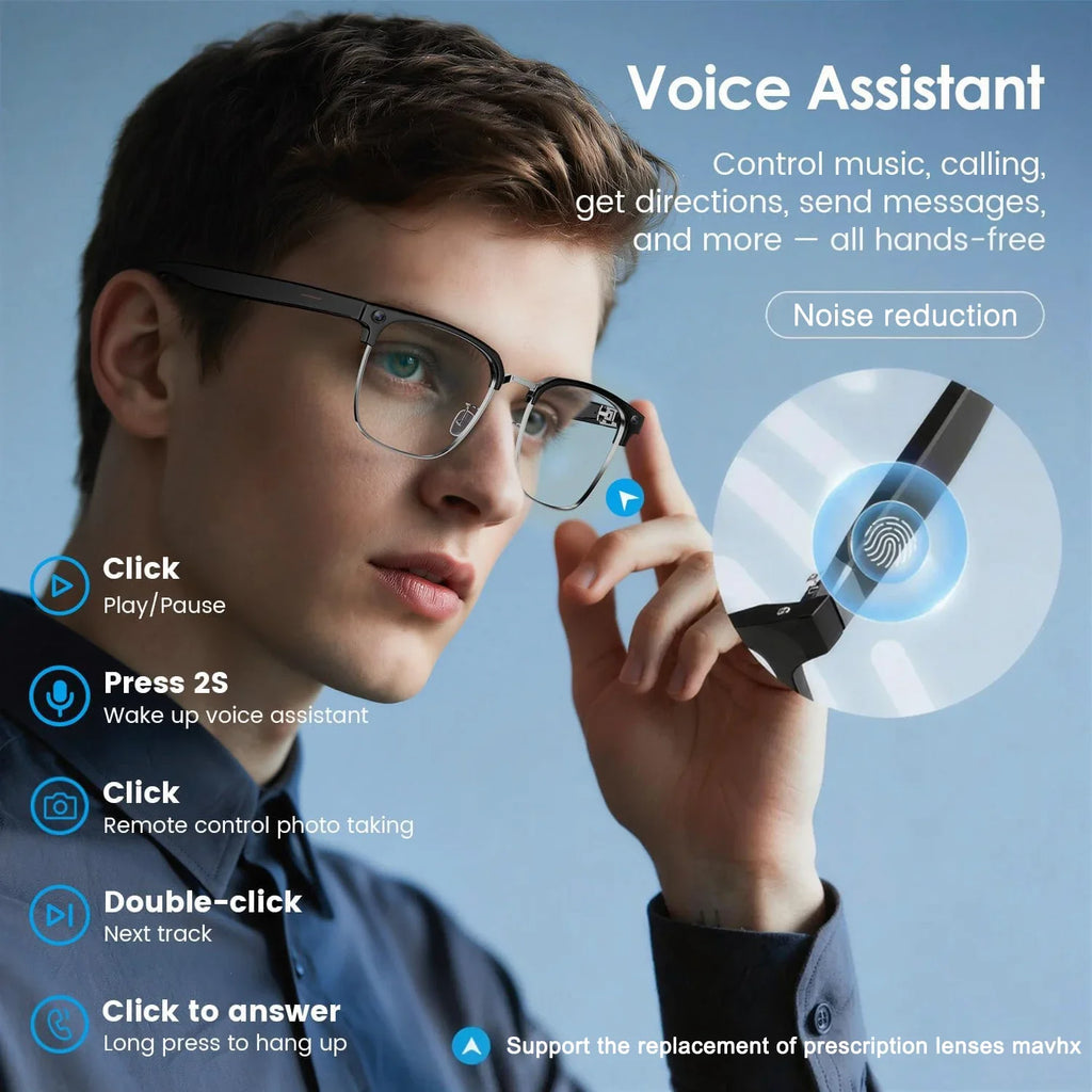 Lunettes Connectées IA Avec Caméra Et Appels Bluetooth