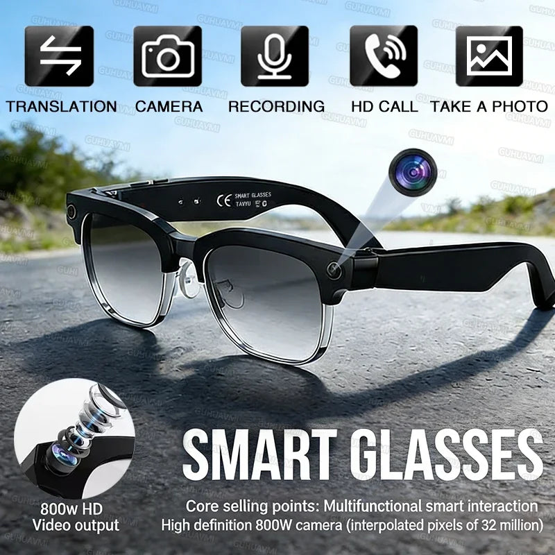 Lunettes Connectées IA Avec Caméra Et Appels Bluetooth