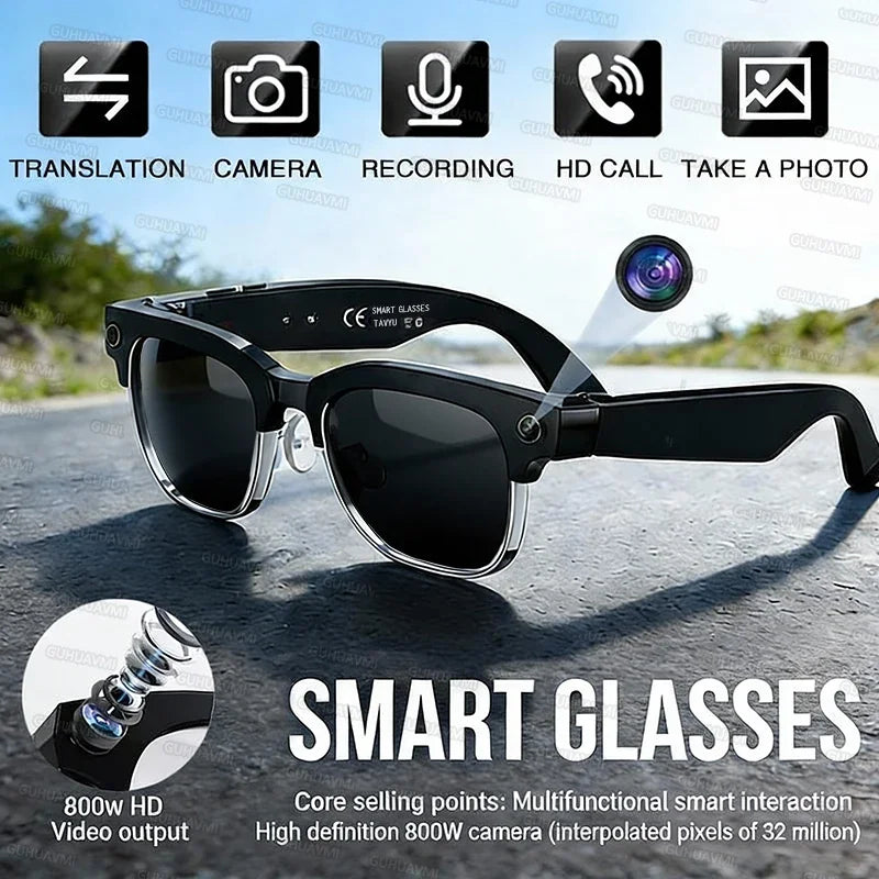 Lunettes Connectées IA Avec Caméra Et Appels Bluetooth