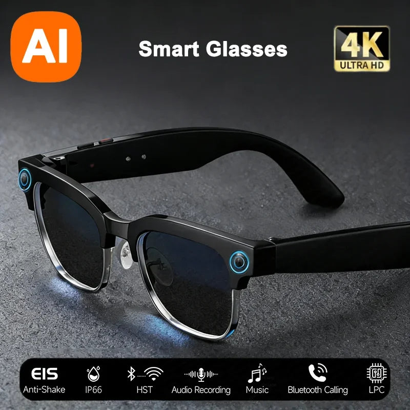 Lunettes Intelligentes 4K Avec Caméra Et Assistant Vocal