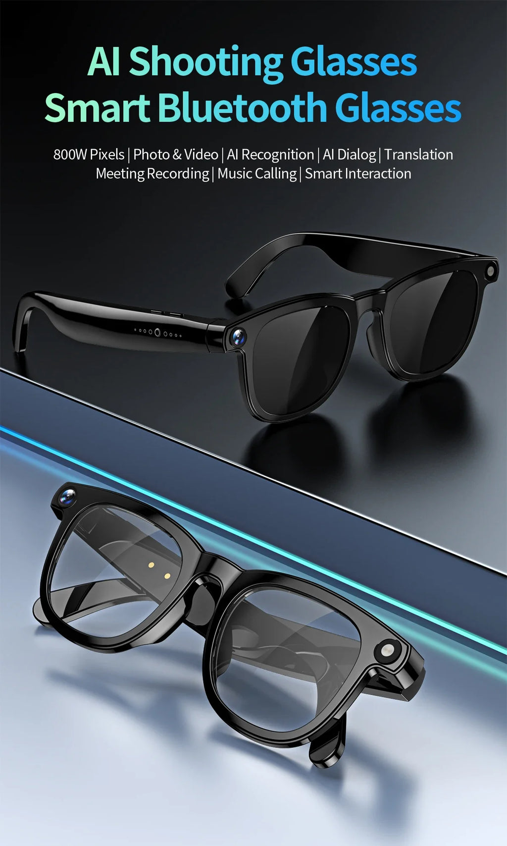 Lunettes Intelligentes 4K avec Caméra IA