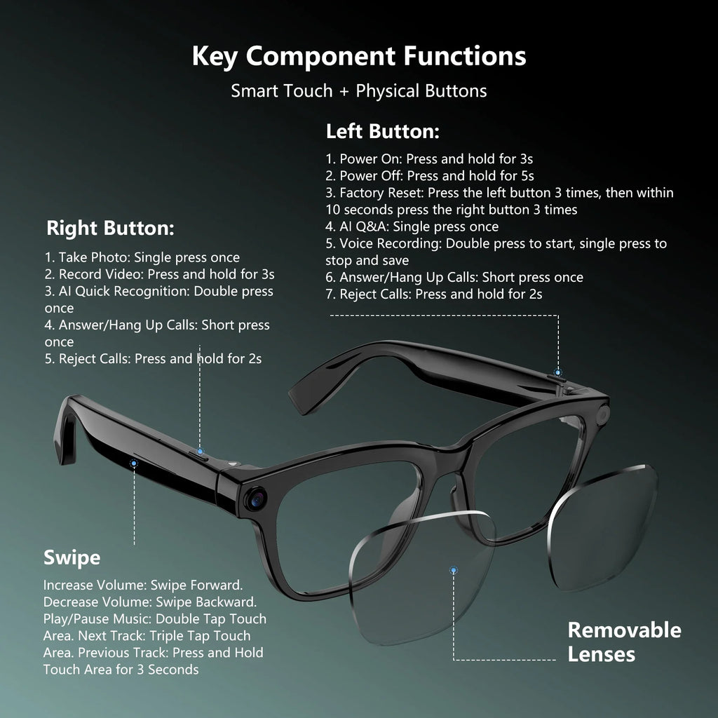 Lunettes Intelligentes 4K Avec Traduction Et Appels