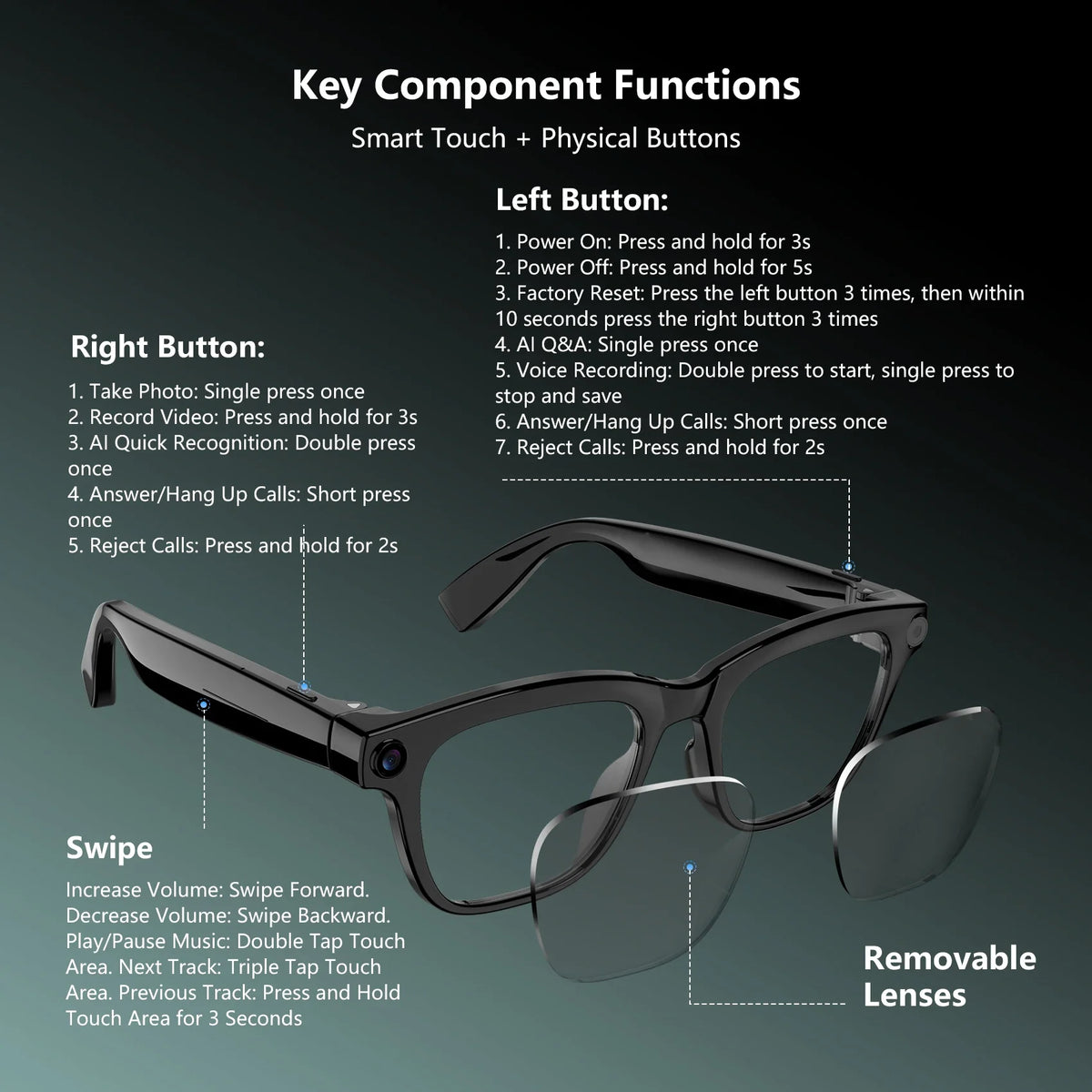Lunettes Intelligentes 4K Avec Traduction Et Appels