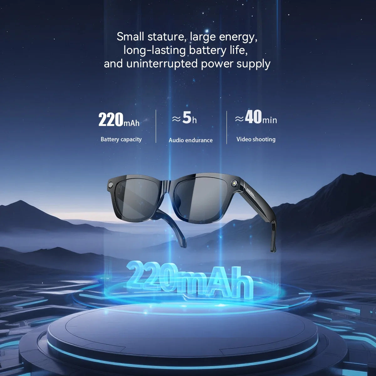 Lunettes Intelligentes Avec Caméra 2K Et Appels Bluetooth