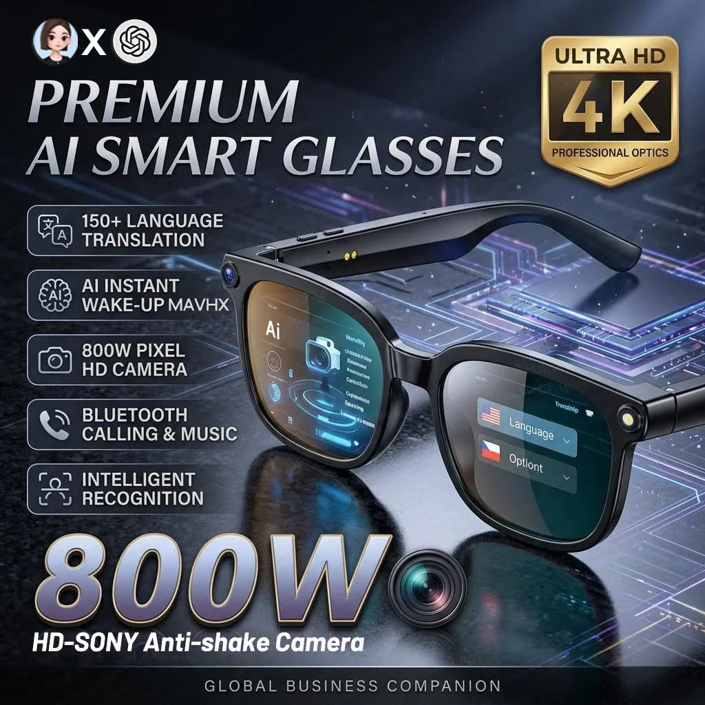 Lunettes Intelligentes Avec Caméra 4K Et Traduction IA