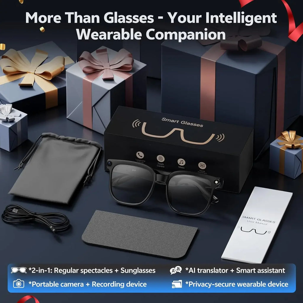 Lunettes Intelligentes Avec Caméra 4K Et Traduction IA
