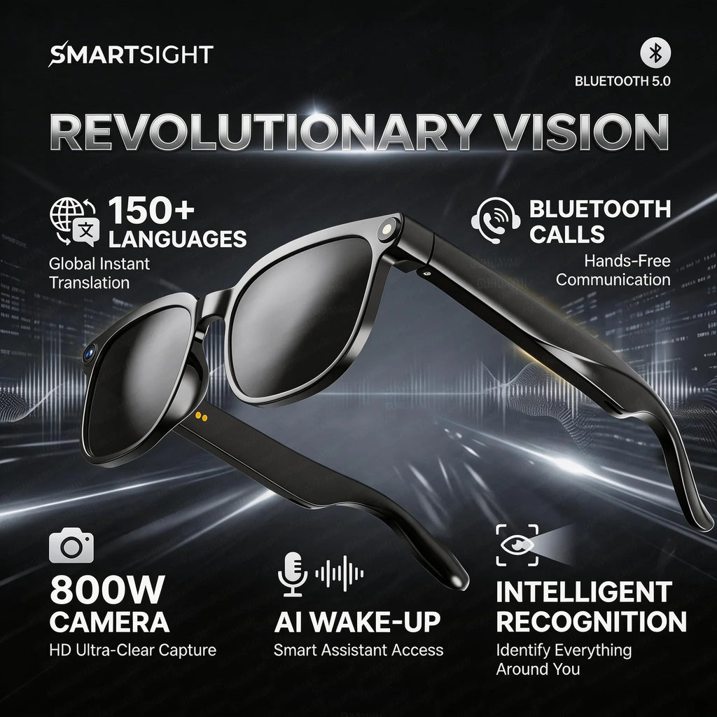 Lunettes Intelligentes Avec Caméra 4K Et Traduction IA