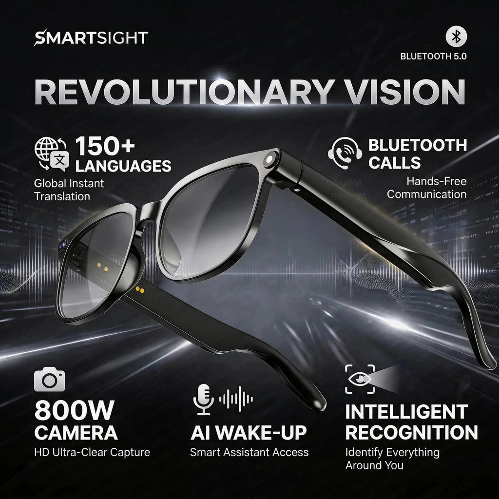 Lunettes Intelligentes Avec Caméra 4K Et Traduction IA