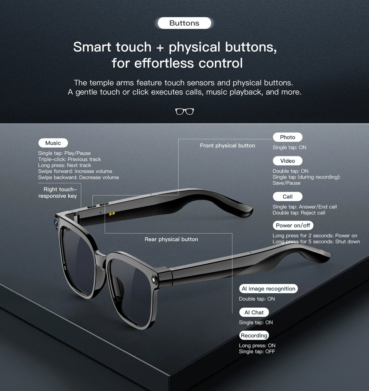 Lunettes Intelligentes Avec Caméra 4K Et Traduction IA