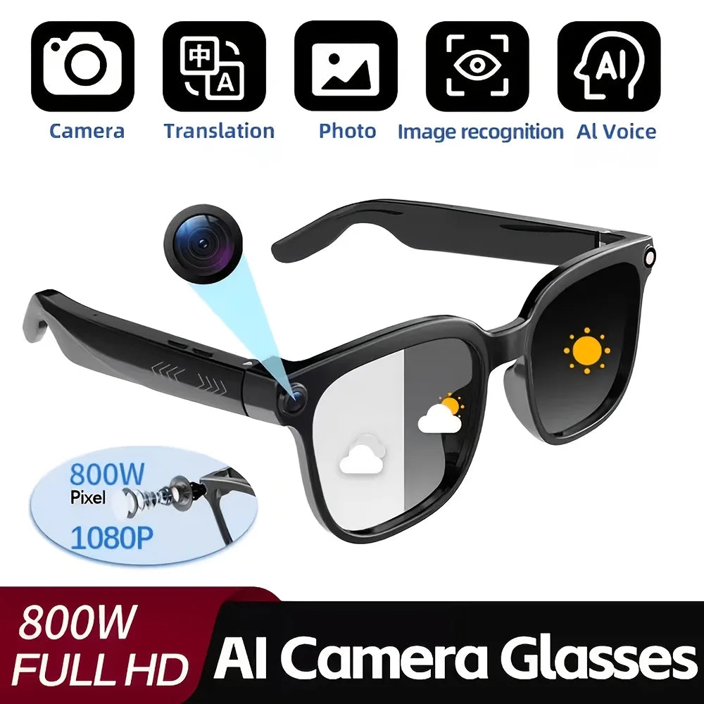 Lunettes Intelligentes avec Caméra et Traduction — Lunettes Intelligentes pour Appels - Version à Changement de