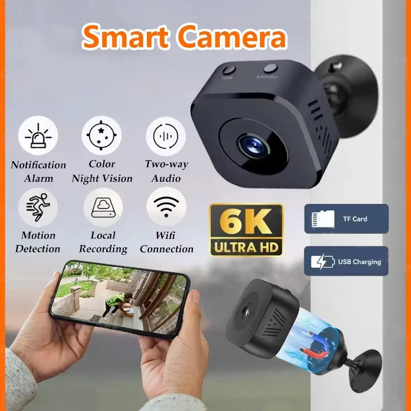 Mini Caméra De Sécurité Wi-Fi 4K Avec Vision Nocturne