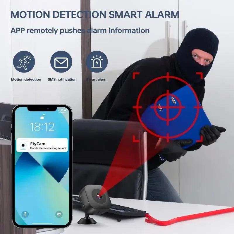 Mini Caméra De Sécurité Wi-Fi 4K Avec Vision Nocturne