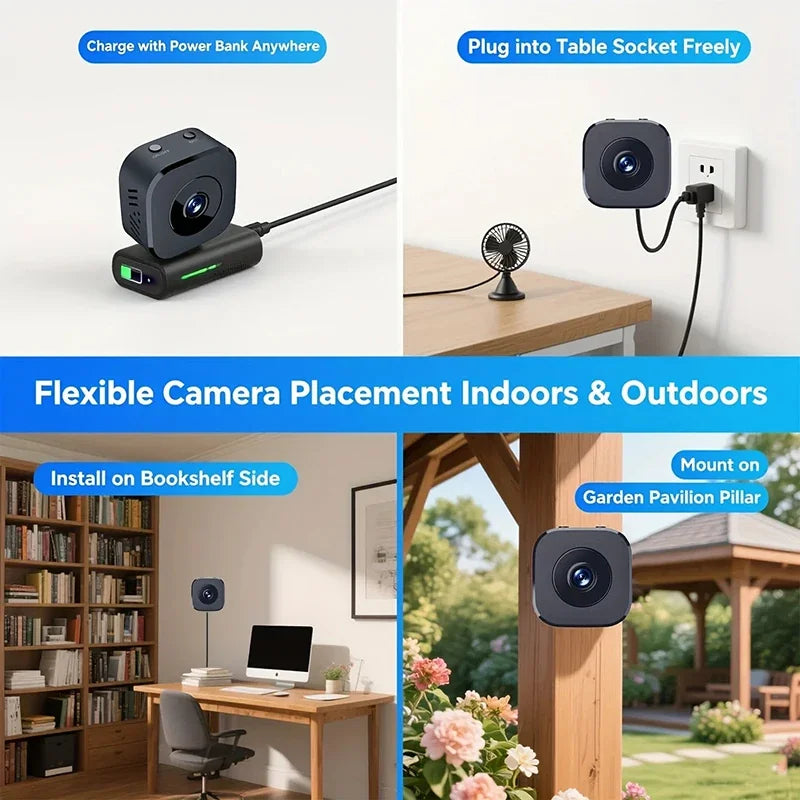 Mini Caméra De Sécurité Wi-Fi 4K Avec Vision Nocturne