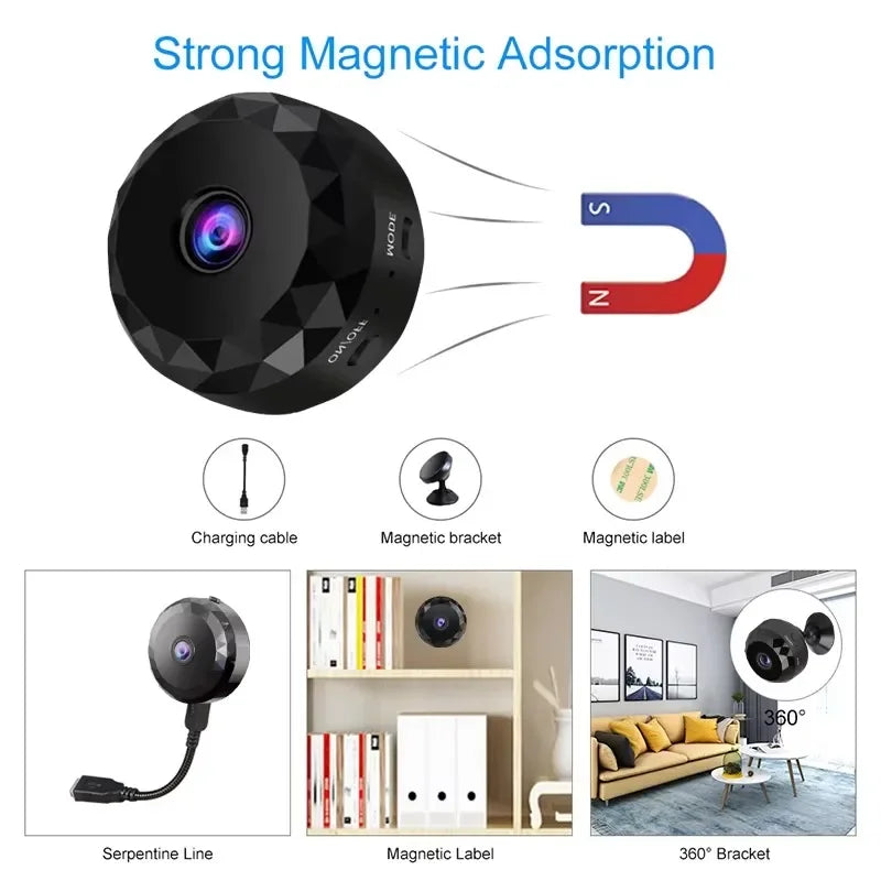 Mini Caméra De Sécurité Wi-Fi Avec Vision Nocturne