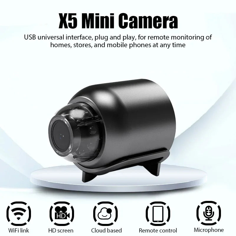 Mini Caméra De Surveillance 1080P Avec Vision Nocturne