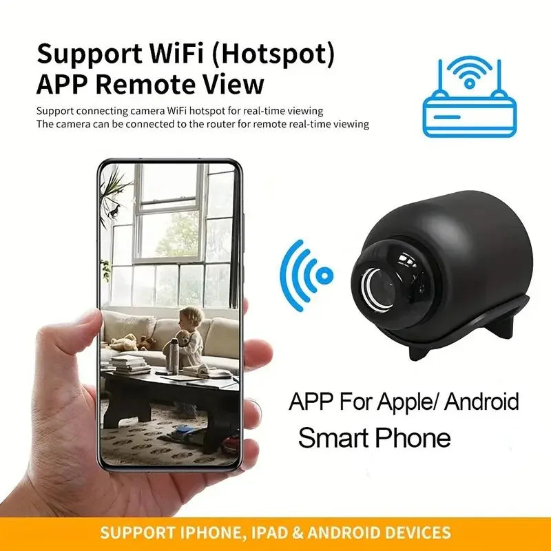 Mini Caméra de Surveillance Wi-Fi 1080P Compacte