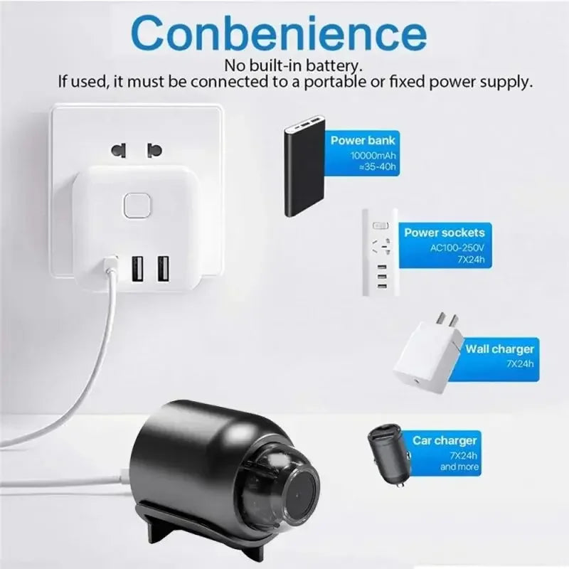 Mini Caméra de Surveillance Wi-Fi 1080P Compacte