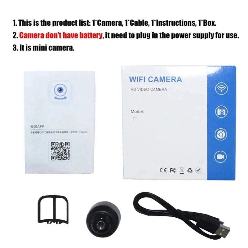 Mini Caméra de Surveillance Wi-Fi 1080P Compacte