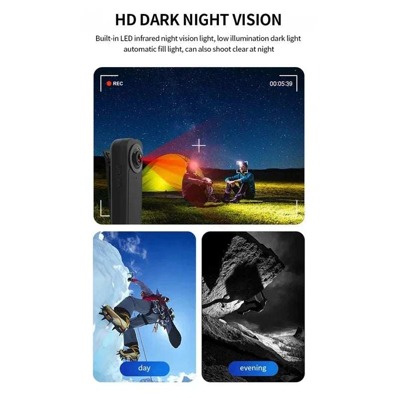 Mini Caméra Sport 1080P Avec Vision Nocturne