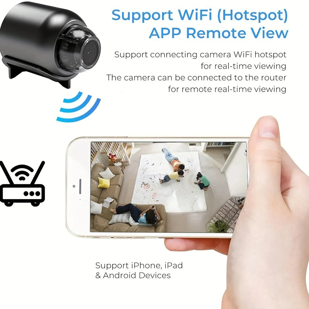 Mini Caméra Wi-Fi 1080P avec Vision Nocturne