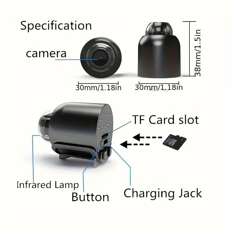 Mini Caméra Wi-Fi 1080P avec Vision Nocturne