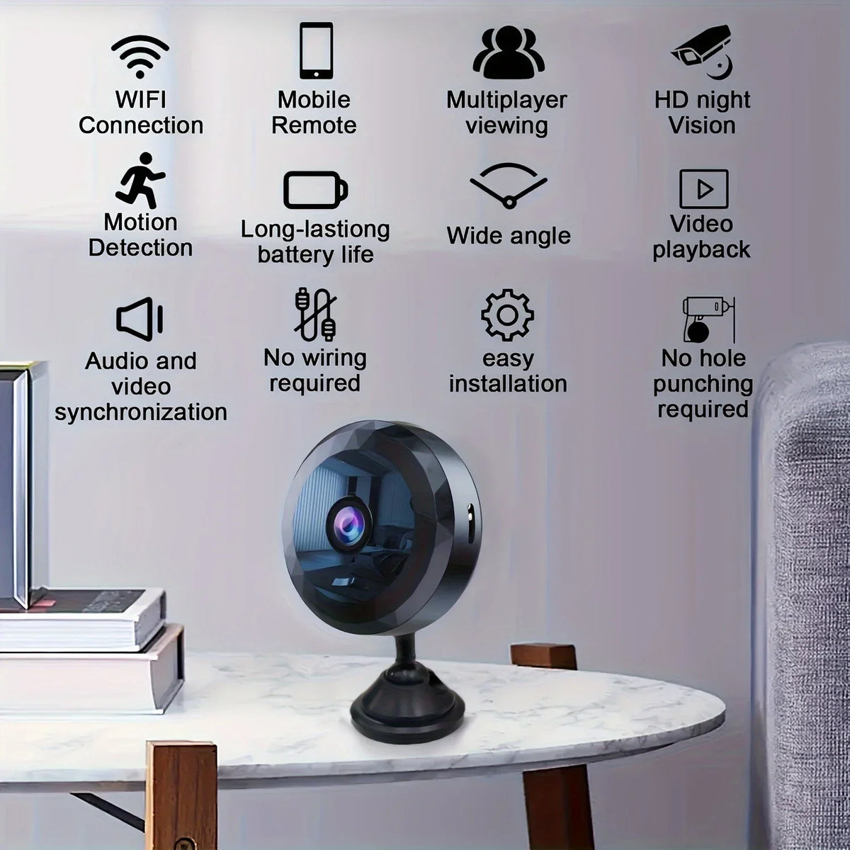 Mini Caméra Wi-Fi De Sécurité Avec Vision Nocturne