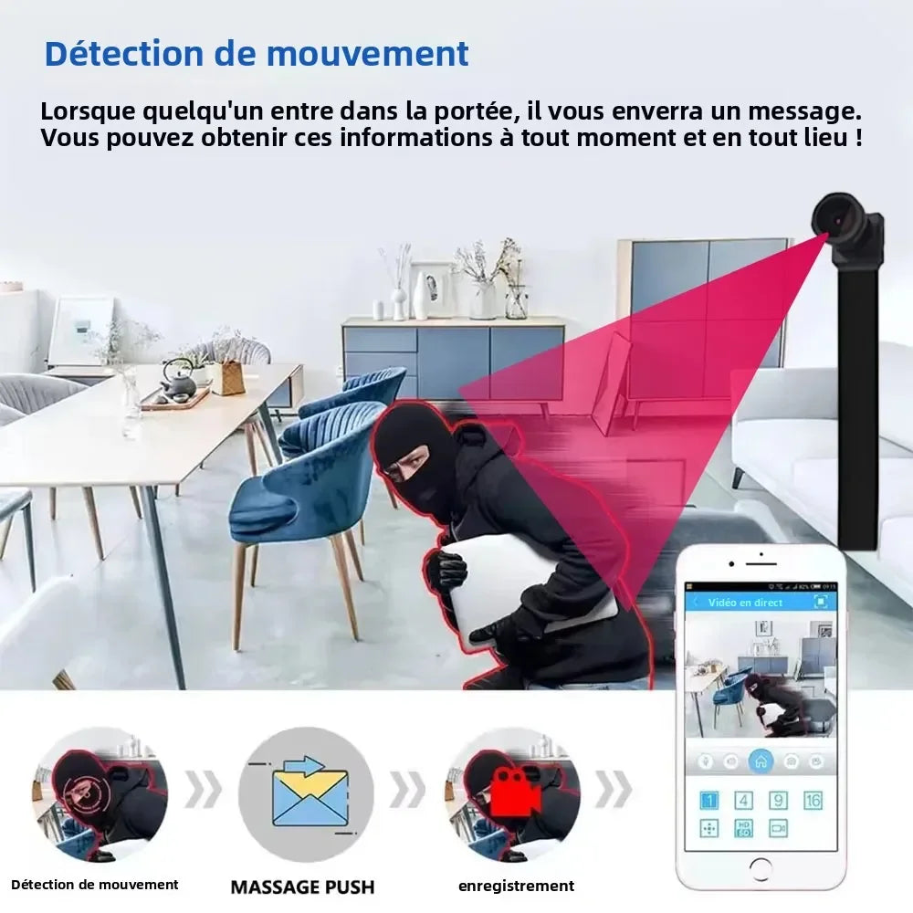 Mini Caméra WiFi 1080P Avec Détection De Mouvement