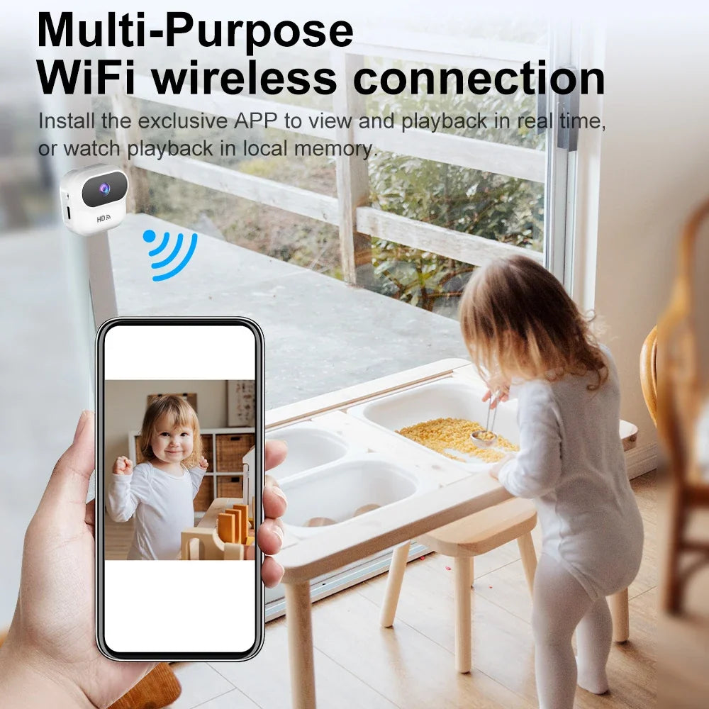 Mini Caméra WiFi 1080P Avec Détection De Mouvement