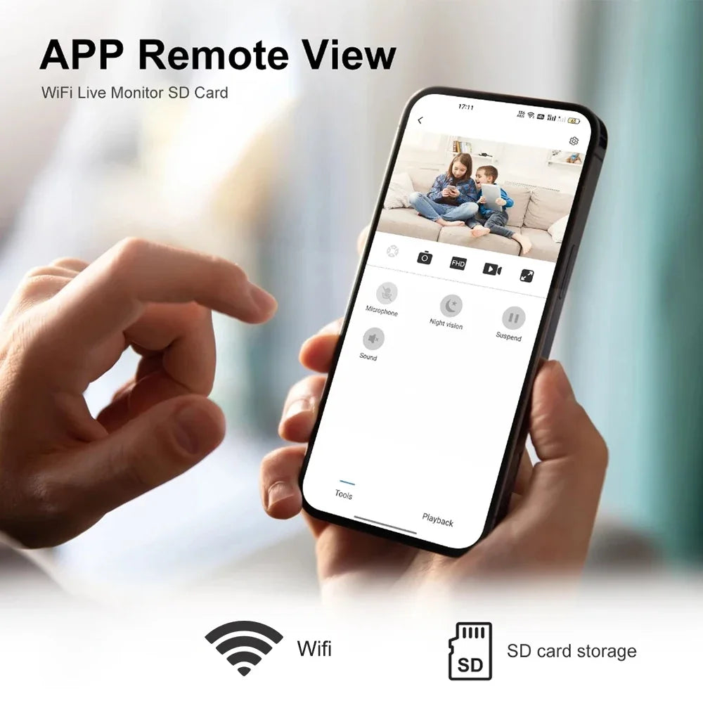 Mini Caméra WiFi 1080P avec Vision à Distance