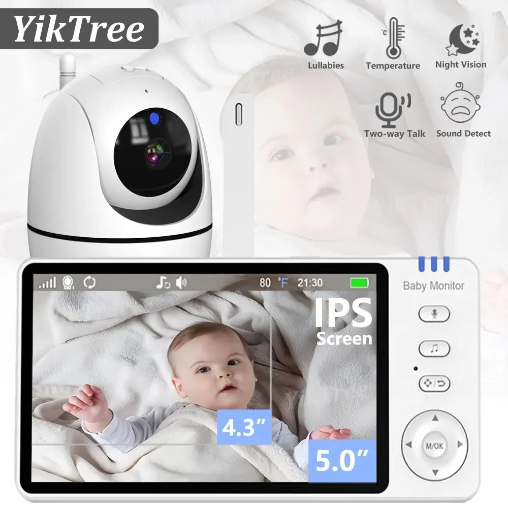 Moniteur Vidéo Bébé 5 Pouces Avec Zoom 4X