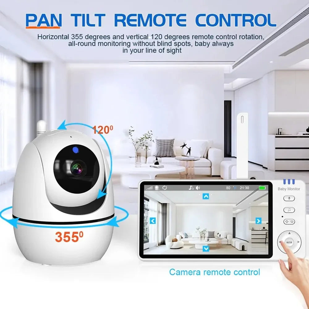 Moniteur Vidéo Bébé 5 Pouces Avec Zoom 4X