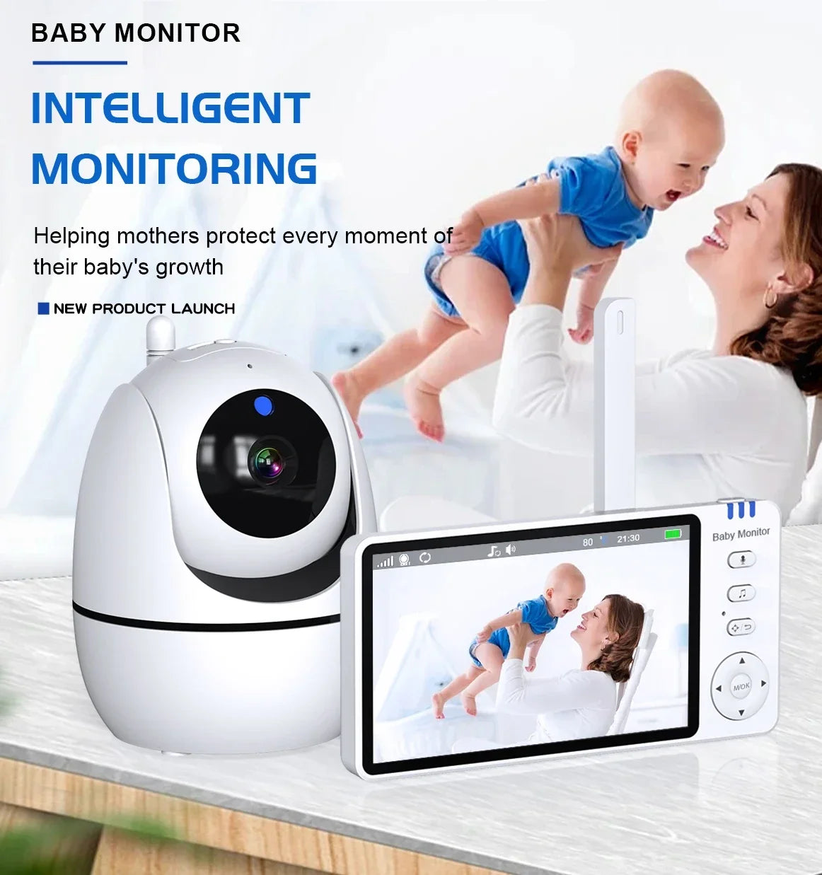 Moniteur Vidéo Bébé 5 Pouces Avec Zoom 4X
