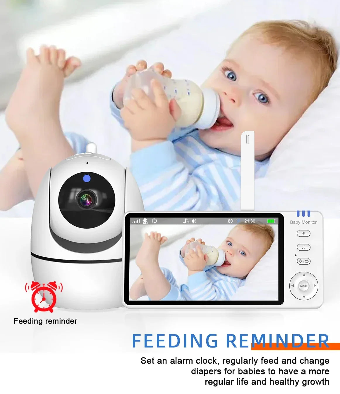 Moniteur Vidéo Bébé 5 Pouces Avec Zoom 4X