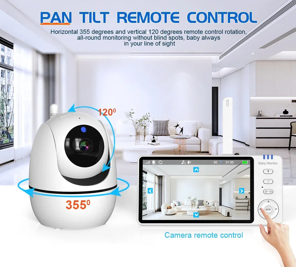 Moniteur Vidéo Bébé 5 Pouces Avec Zoom 4X
