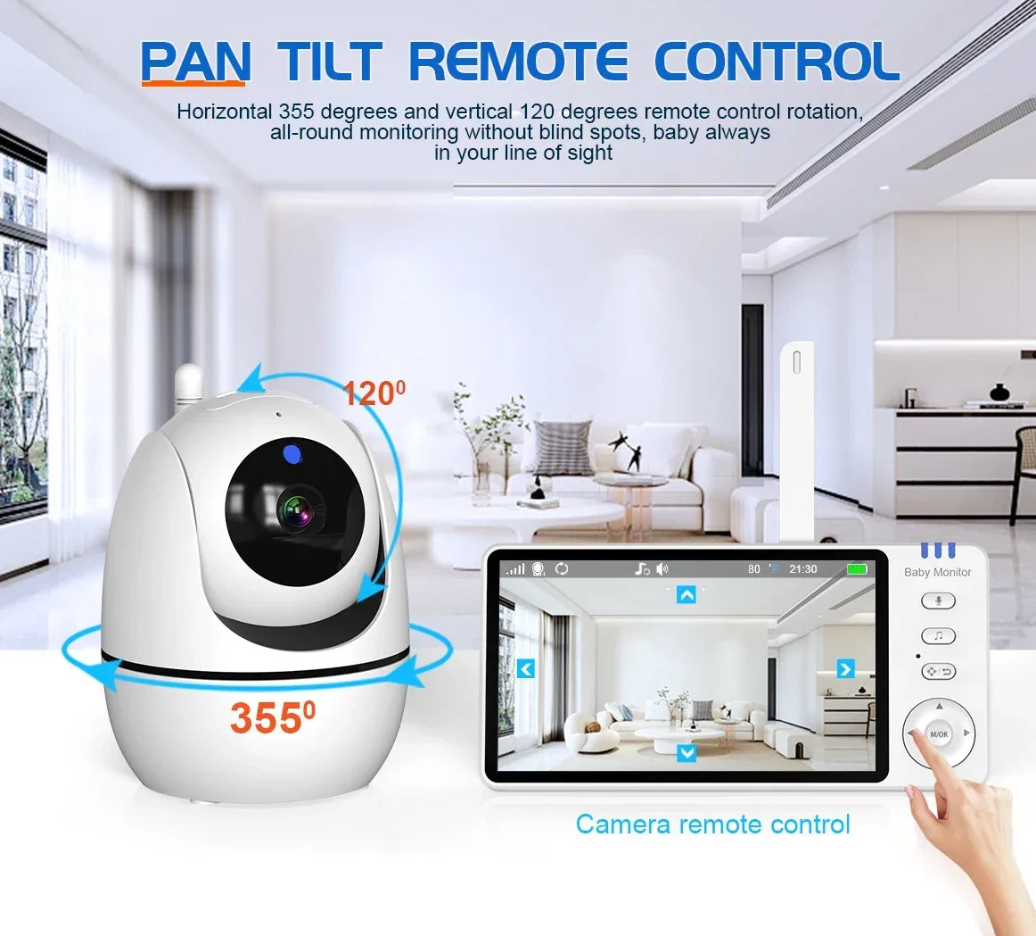 Moniteur Vidéo Bébé 5 Pouces Avec Zoom 4X