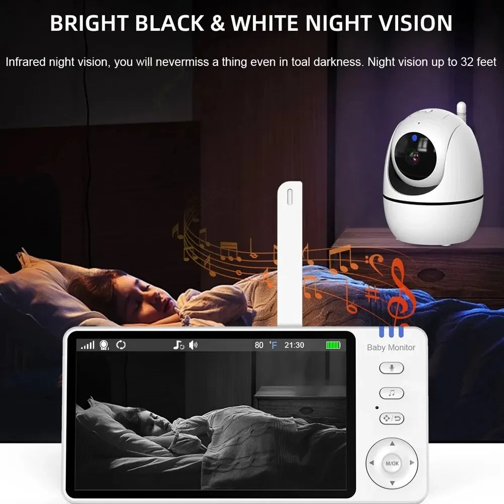 Moniteur Vidéo Bébé 5 Pouces Avec Zoom 4X Image