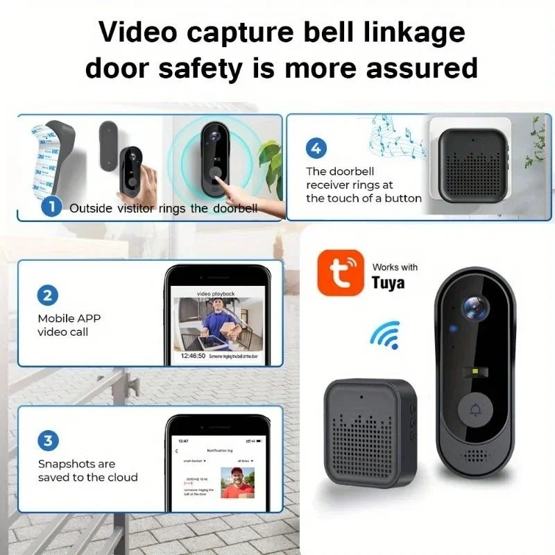 Sonnette Vidéo Intelligente WiFi avec Caméra HD