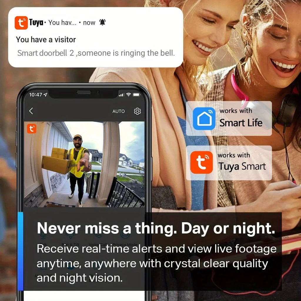 Sonnette Vidéo Intelligente WiFi avec Caméra HD