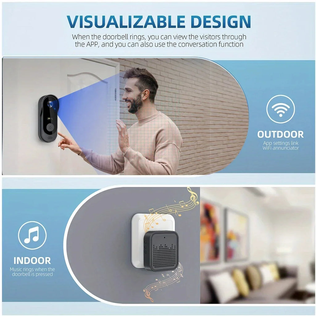 Sonnette Vidéo Intelligente WiFi avec Caméra HD
