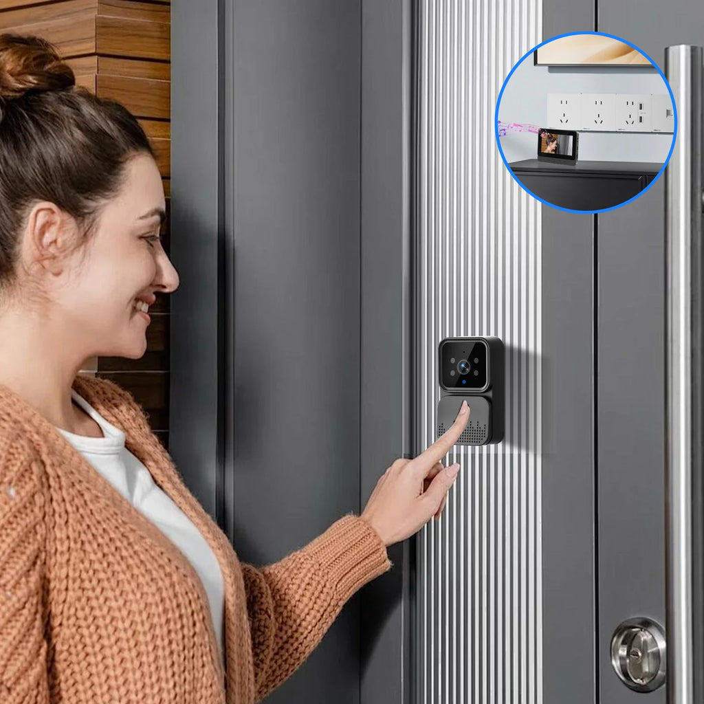 Sonnette Vidéo Sans Fil avec Écran IPS 4,3 Pouces