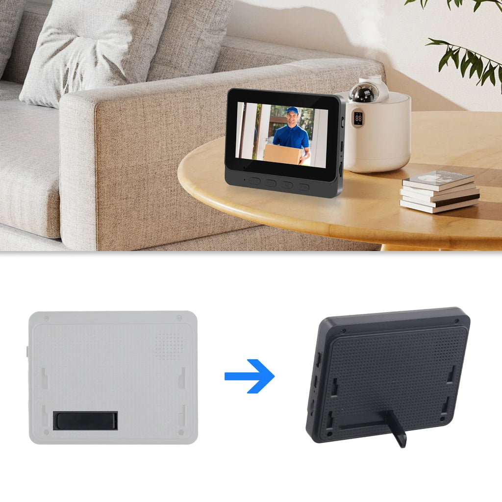 Sonnette Vidéo Sans Fil avec Écran IPS 4,3 Pouces