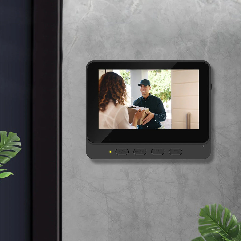 Sonnette Vidéo Sans Fil avec Écran IPS 4,3 Pouces