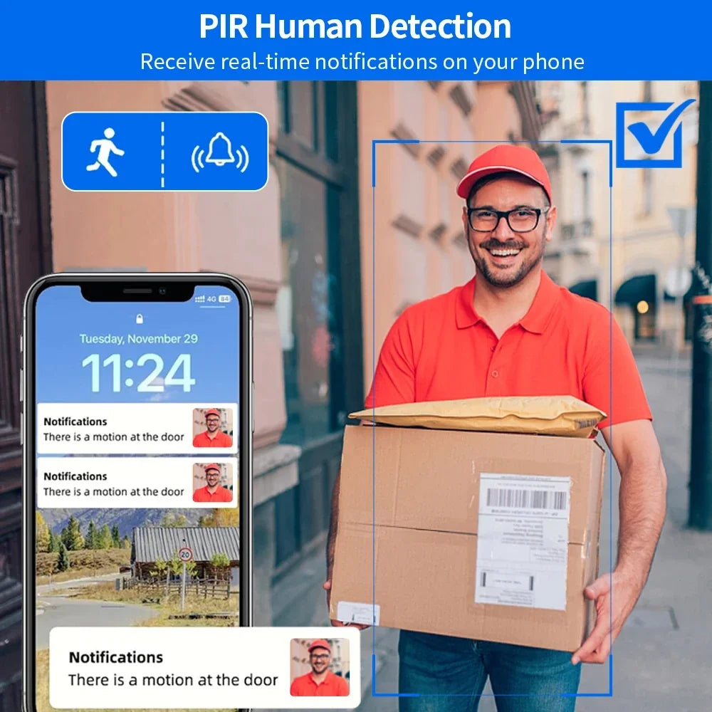 Sonnette Vidéo WiFi 1080P Avec Caméra Et Vision Nocturne