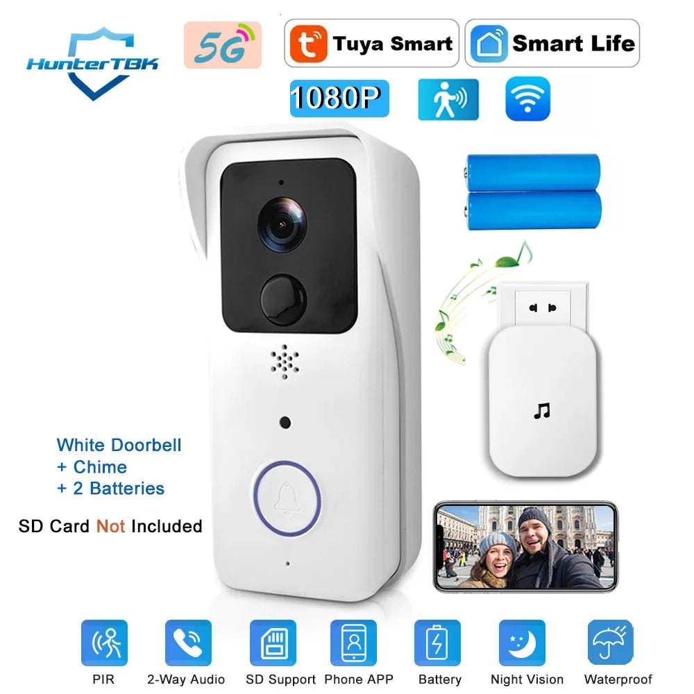 Sonnette Vidéo WiFi 1080P Avec Caméra Et Vision Nocturne