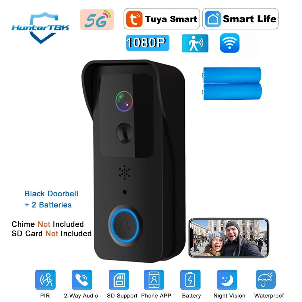 Sonnette Vidéo WiFi 1080P Avec Caméra Et Vision Nocturne