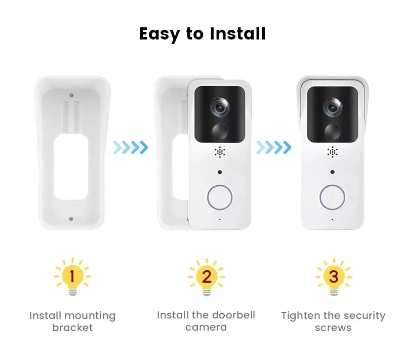 Sonnette Vidéo WiFi 1080P Avec Caméra Et Vision Nocturne