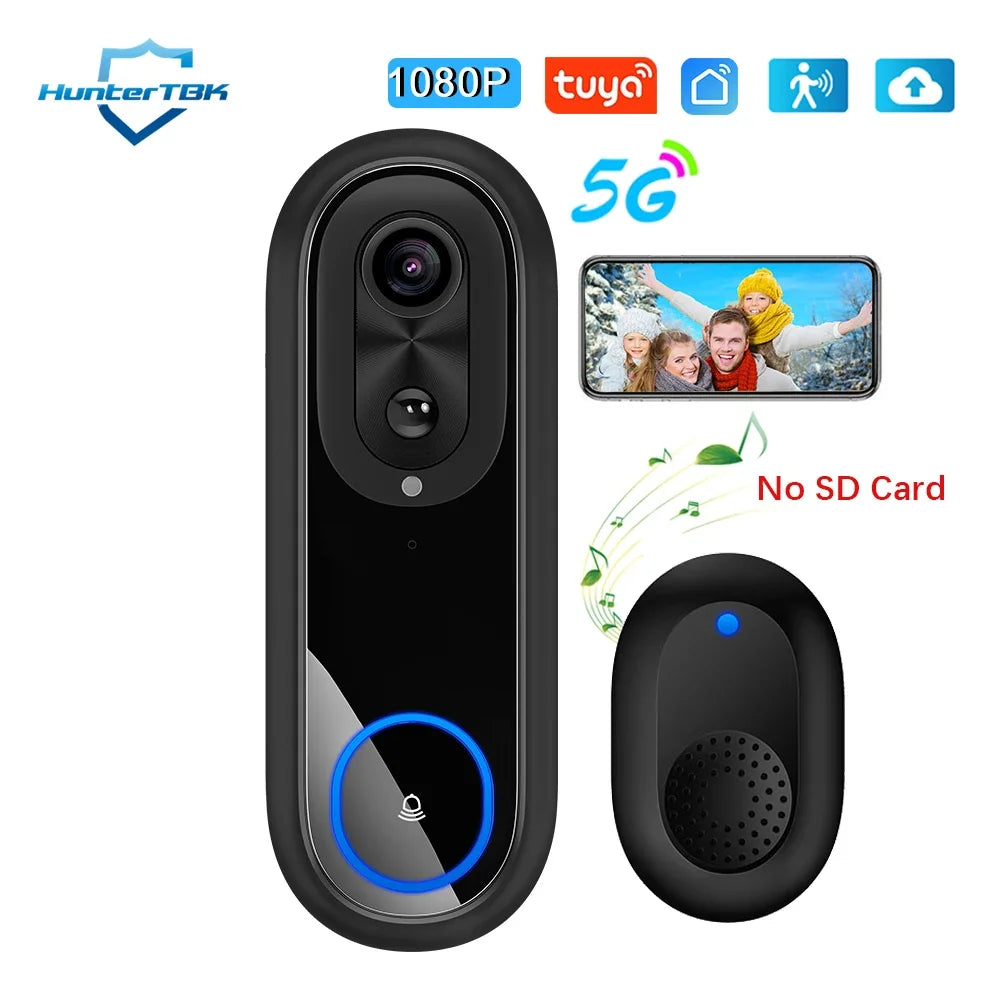 Sonnette Vidéo WiFi 5G 2,4G avec Caméra 1080P