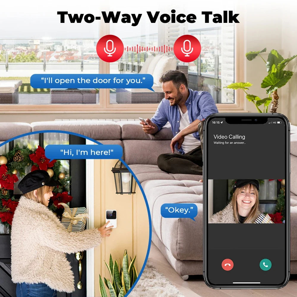 Sonnette Vidéo WiFi Avec Caméra Et Carillon