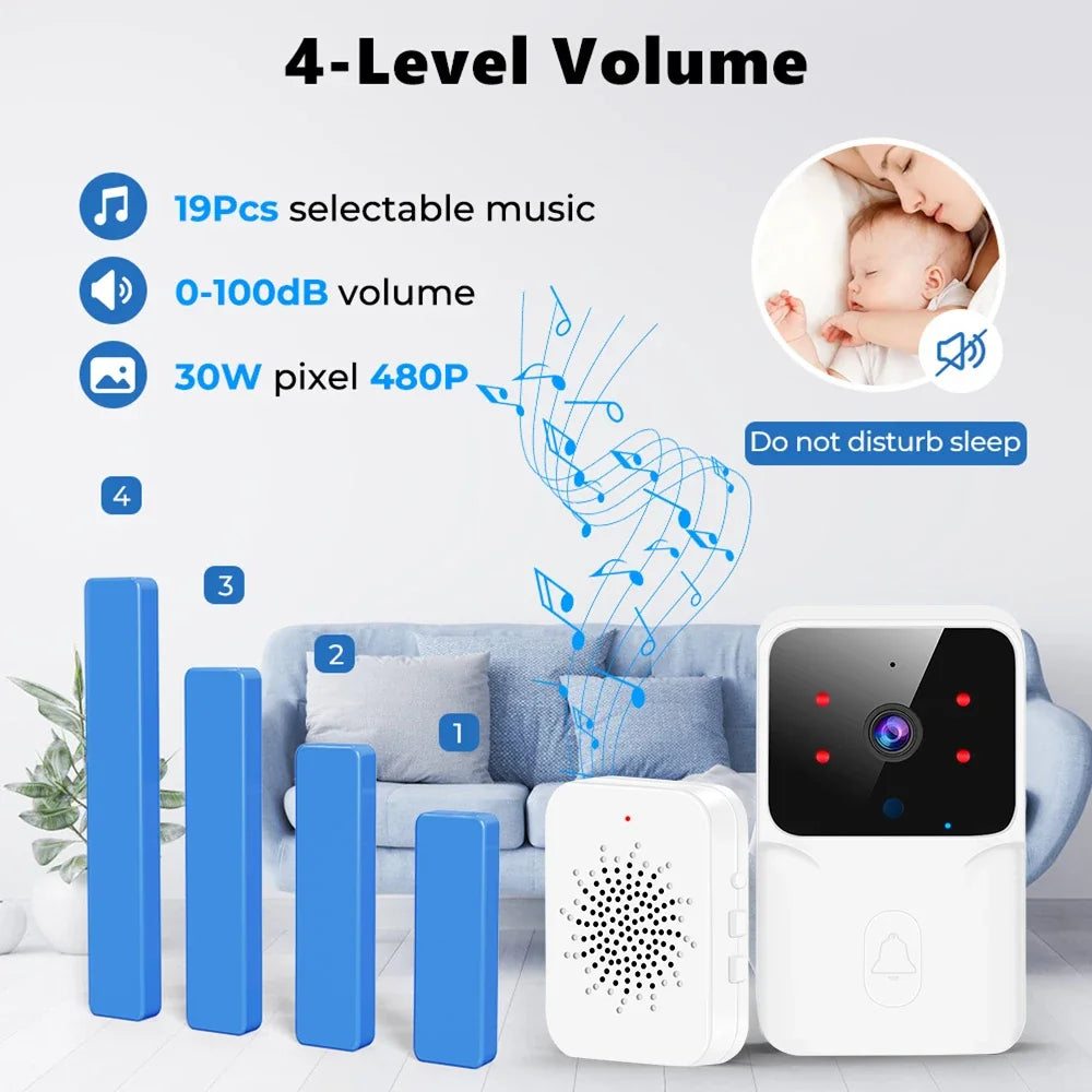 Sonnette Vidéo WiFi Avec Caméra Et Carillon