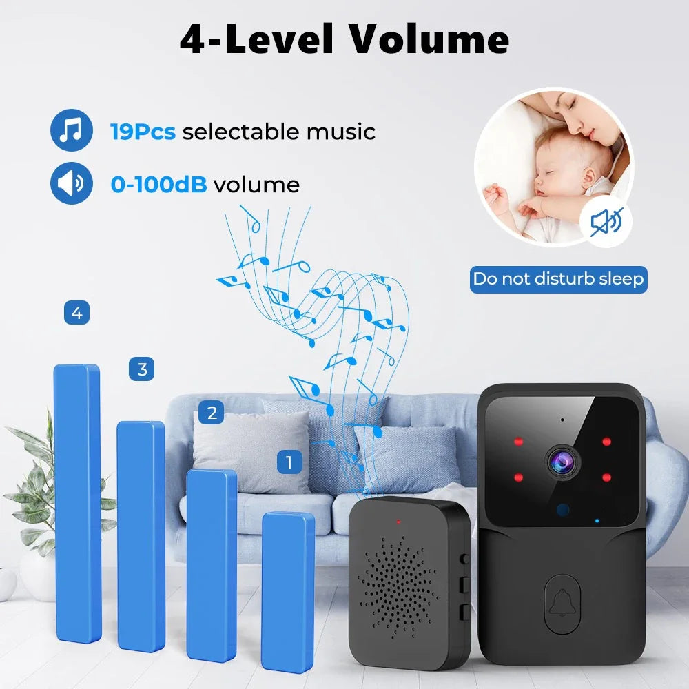 Sonnette Vidéo WiFi Avec Caméra Et Carillon
